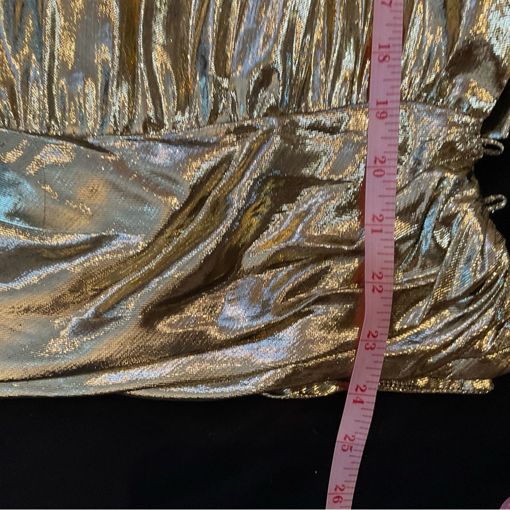 Vintage Gold Metallic Mylar Evening Blouse - Picture 9 of 10